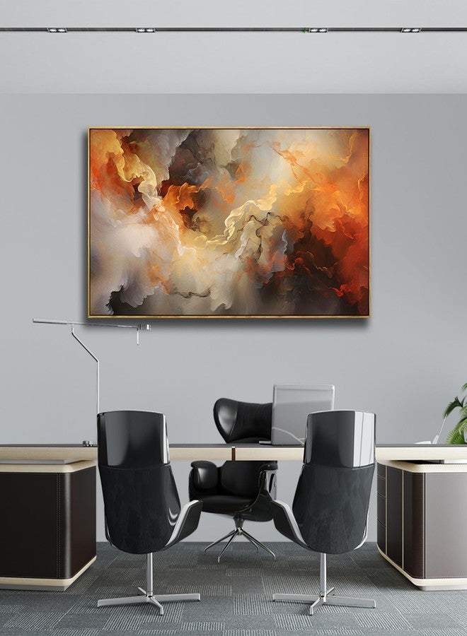 VHMING Abstract Wall Art Framed Ready to Hang Home Decor Orange White Artwork Wall Art Prints Canvas Painting Large Size for Living Room Bedroom Office Decoration 20"x40" - Image 5
